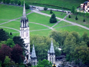 Lourdes basilica view